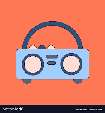 Flat icon on background tape recorder vector image