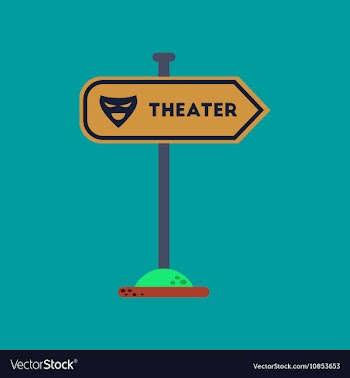 Flat icon on background theater sign vector image