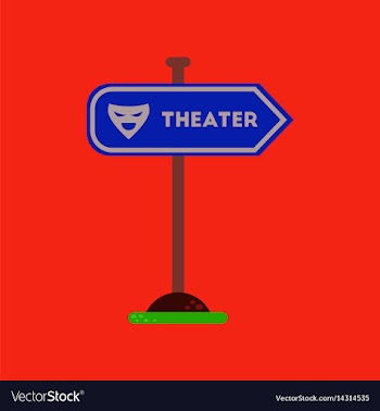 Flat icon on background theater sign vector image