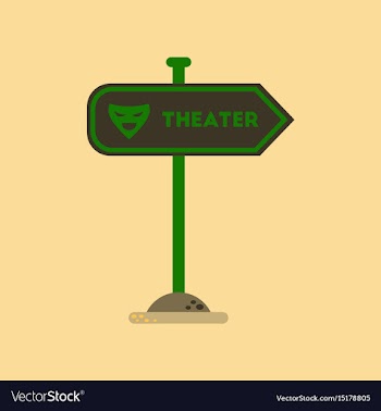 Flat icon on background theater sign vector image