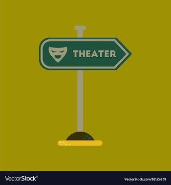Flat icon on background theater sign vector image