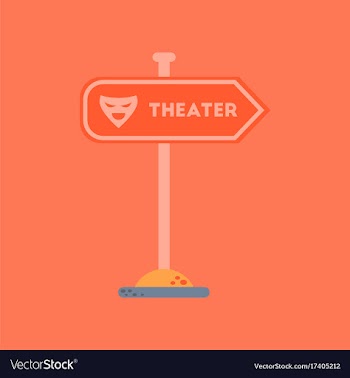 Flat icon on background theater sign vector image