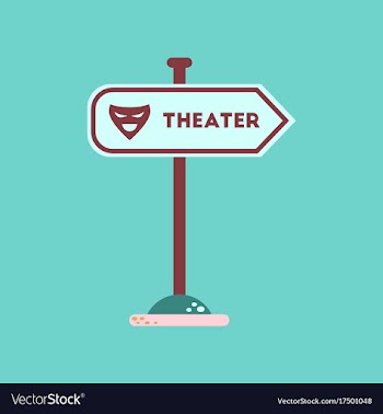 Flat icon on background theater sign vector image