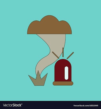 Flat icon on background tornado alarm lamp vector image