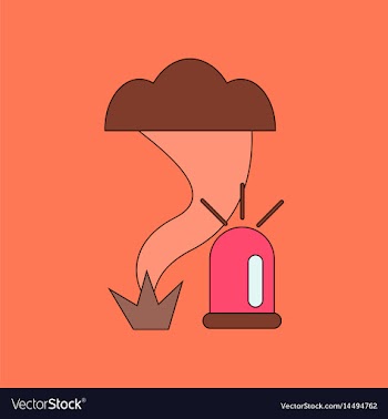 Flat icon on background tornado alarm lamp vector image