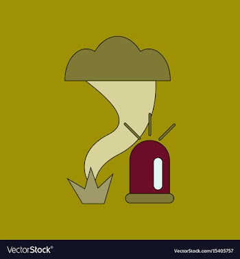 Flat icon on background tornado alarm lamp vector image