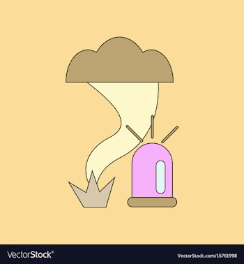 Flat icon on background tornado alarm lamp vector image