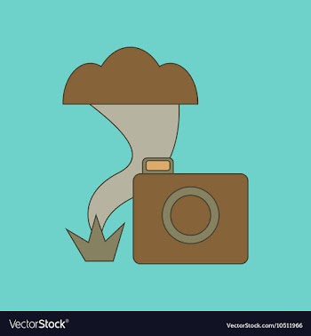 Flat icon on background tornado camera vector image