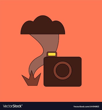 Flat icon on background tornado camera vector image