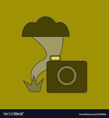 Flat icon on background tornado camera vector image