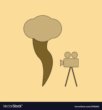Flat icon on background tornado camera vector image