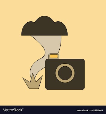 Flat icon on background tornado camera vector image