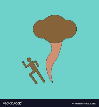 Flat icon on background tornado human vector image