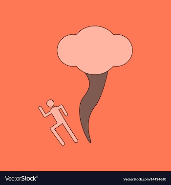 Flat icon on background tornado human vector image