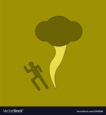 Flat icon on background tornado human vector image