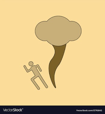 Flat icon on background tornado human vector image