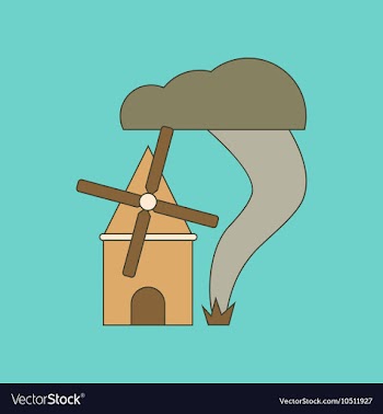 Flat icon on background tornado mill vector image