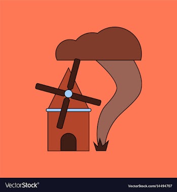Flat icon on background tornado mill vector image