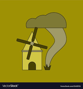 Flat icon on background tornado mill vector image