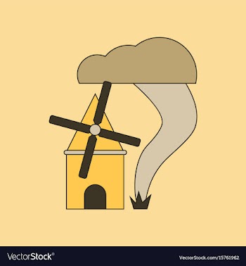 Flat icon on background tornado mill vector image