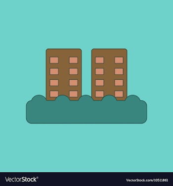 Flat icon on background tsunami city vector image