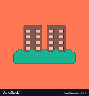 Flat icon on background tsunami city vector image