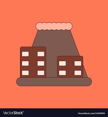 Flat icon on background tsunami city vector image