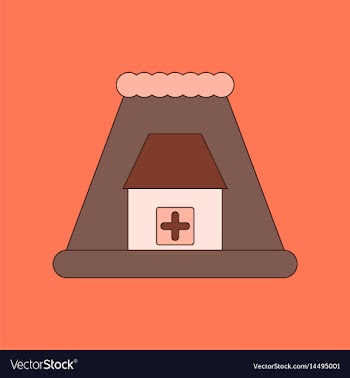Flat icon on background tsunami city vector image