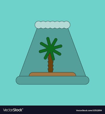 Flat icon on background tsunami Island vector image