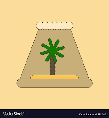 Flat icon on background tsunami island vector image