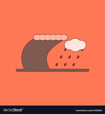 Flat icon on background tsunami storm vector image