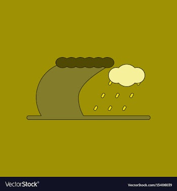 Flat icon on background tsunami storm vector image