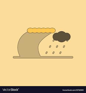 Flat icon on background tsunami storm vector image