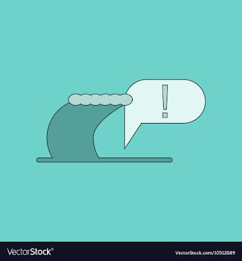 Flat icon on background tsunami vector image