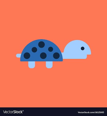 Flat icon on background turtle vector image