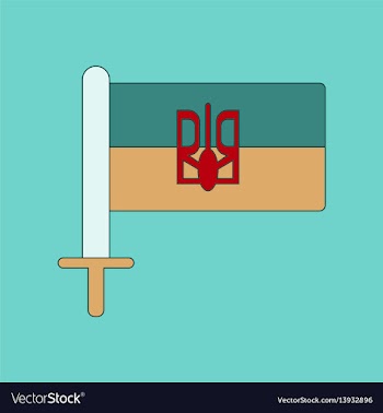 Flat icon on background ukrainian flag vector image