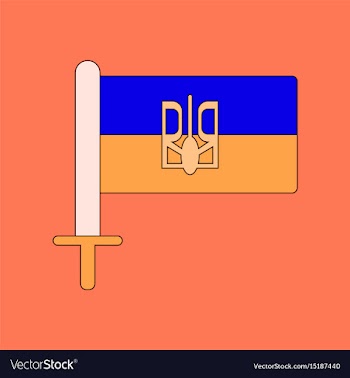 Flat icon on background ukrainian flag vector image