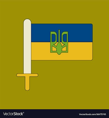 Flat icon on background ukrainian flag vector image