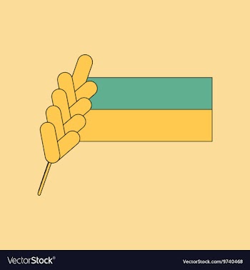Flat icon on background Ukrainian flag vector image