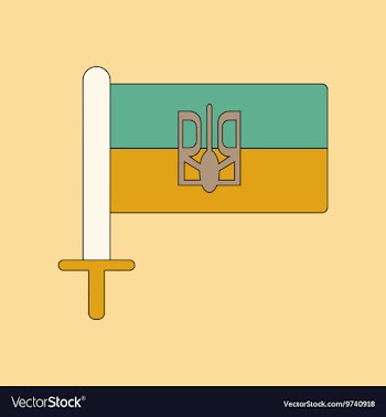 Flat icon on background Ukrainian flag vector image