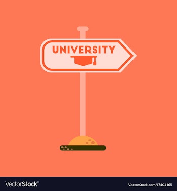 Flat icon on background university sign vector image