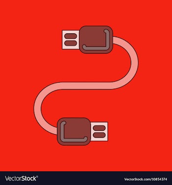 Flat icon on background usb cable vector image