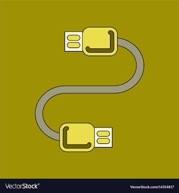 Flat icon on background usb cable vector image