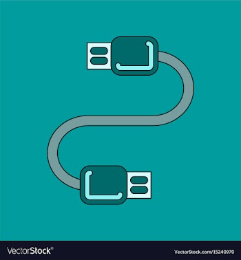 Flat icon on background usb cable vector image