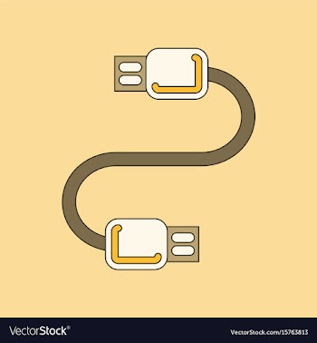 Flat icon on background usb cable vector image