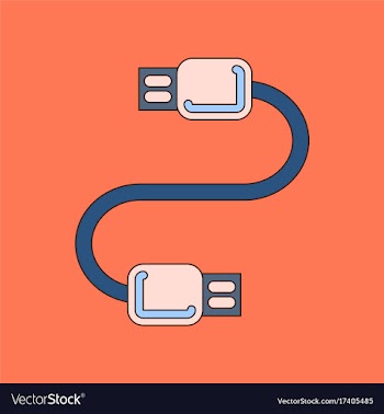Flat icon on background usb cable vector image