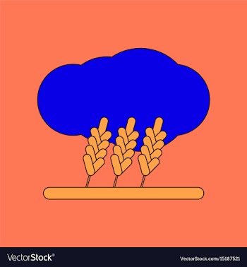 Flat icon on background wheat cloud vector image