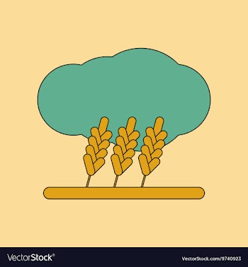 Flat icon on background wheat cloud vector image