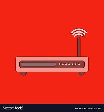 Flat icon on background Wi fi modem vector image