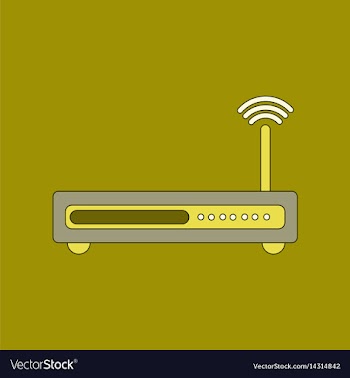 Flat icon on background wi fi modem vector image